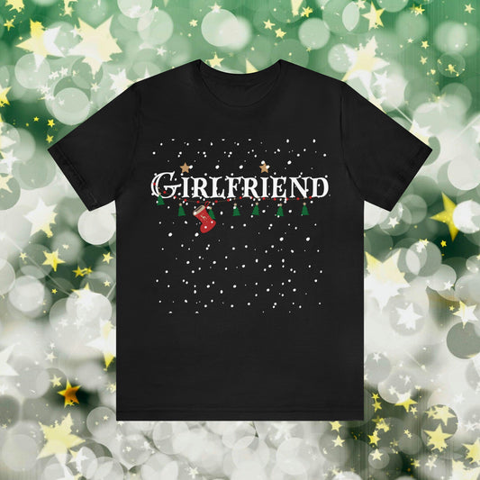 Girlfriend shirt - Christmas decor under snowfall - black