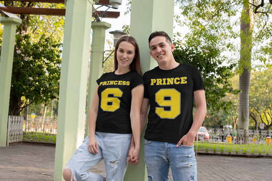 Match Made in Love: 69 Princess and Prince - Sports-style Couples Tees, Winning Together