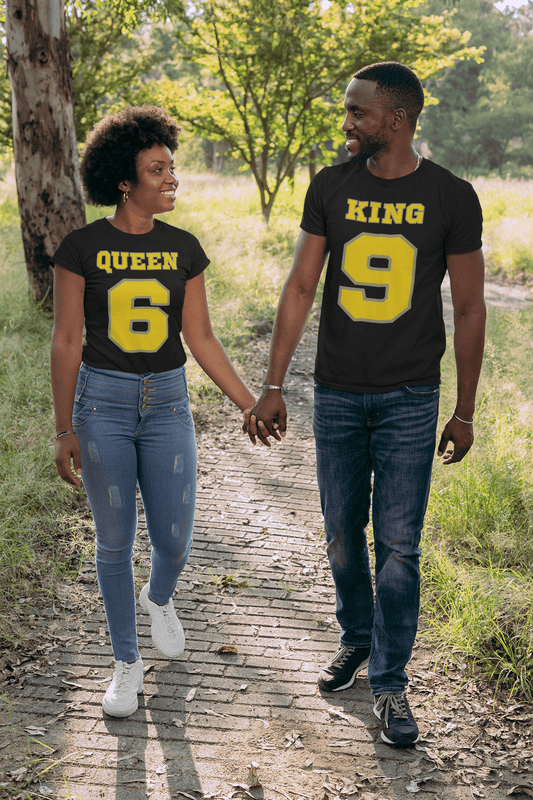 King and Queen Shirts Black - Match Made in Love: 69 Sports-style