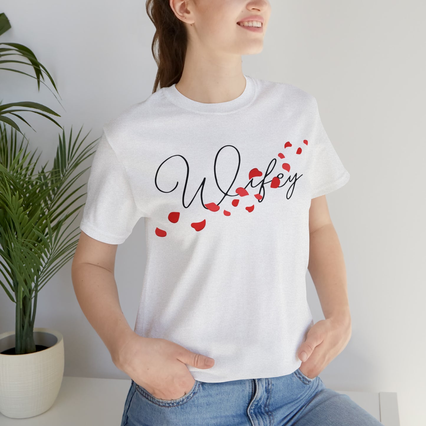 Matching Wifey and Hubby T-Shirts - Hand-Written Typography Couple Set