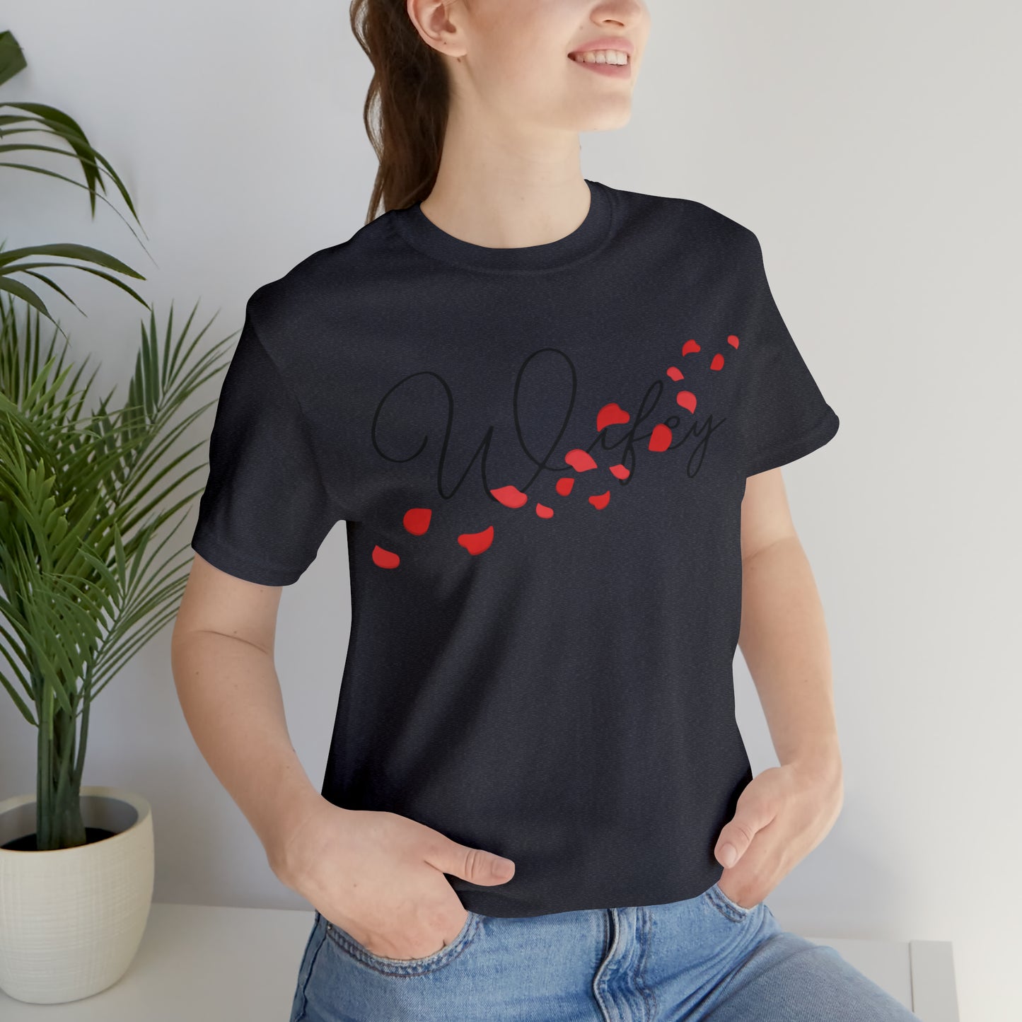 Matching Wifey and Hubby T-Shirts - Hand-Written Typography Couple Set