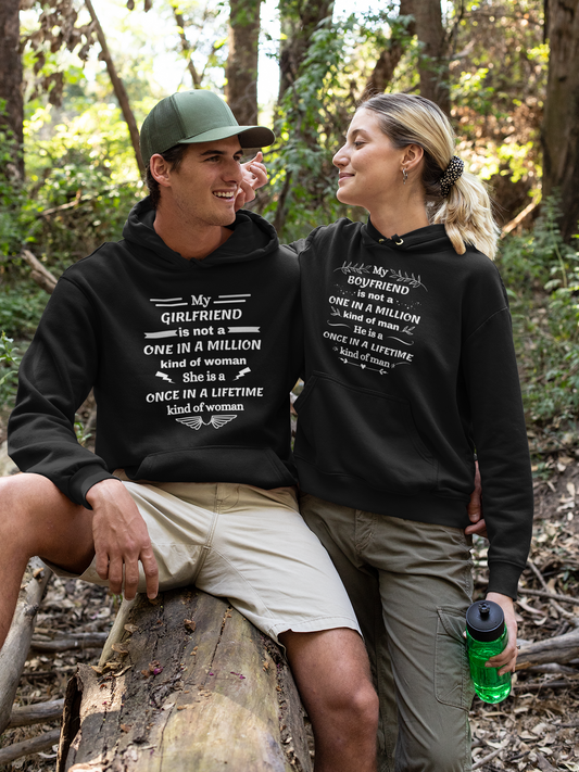Once in a Lifetime Girlfriend and Boyfriend - Matching Couple Hoodies