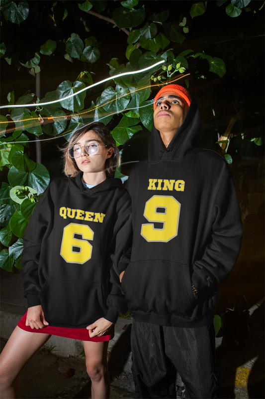 Black King and Queen Hoodies - Match Made in Love: 69 Sports-style