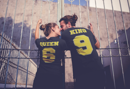 King and Queen Shirts Black - Match Made in Love 69 Sports-style Back Print