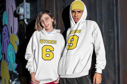White King and Queen Hoodies - Match Made in Love: 69 Sports-style