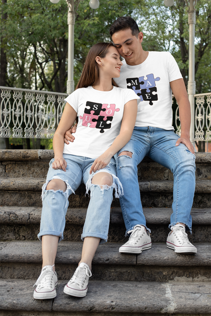 Soul Mate Puzzle - Matching Couple T-Shirts