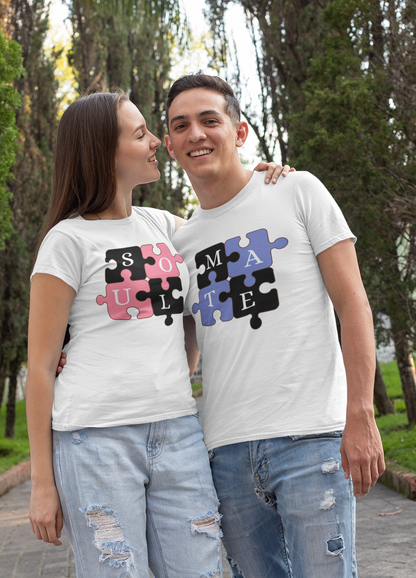 Soul Mate Puzzle - Matching Couple T-Shirts