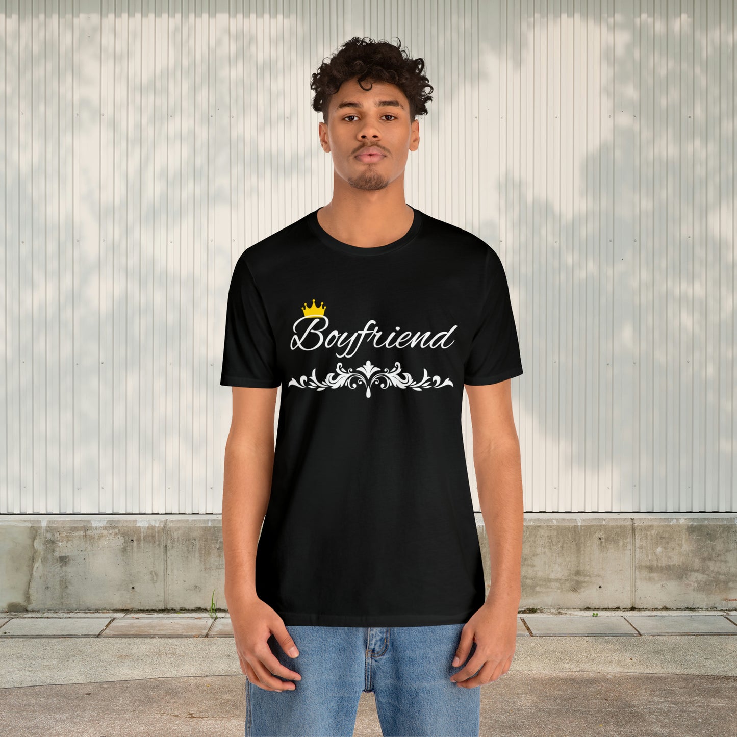 Crowned Boyfriend T-Shirt - Hand-Written Typography