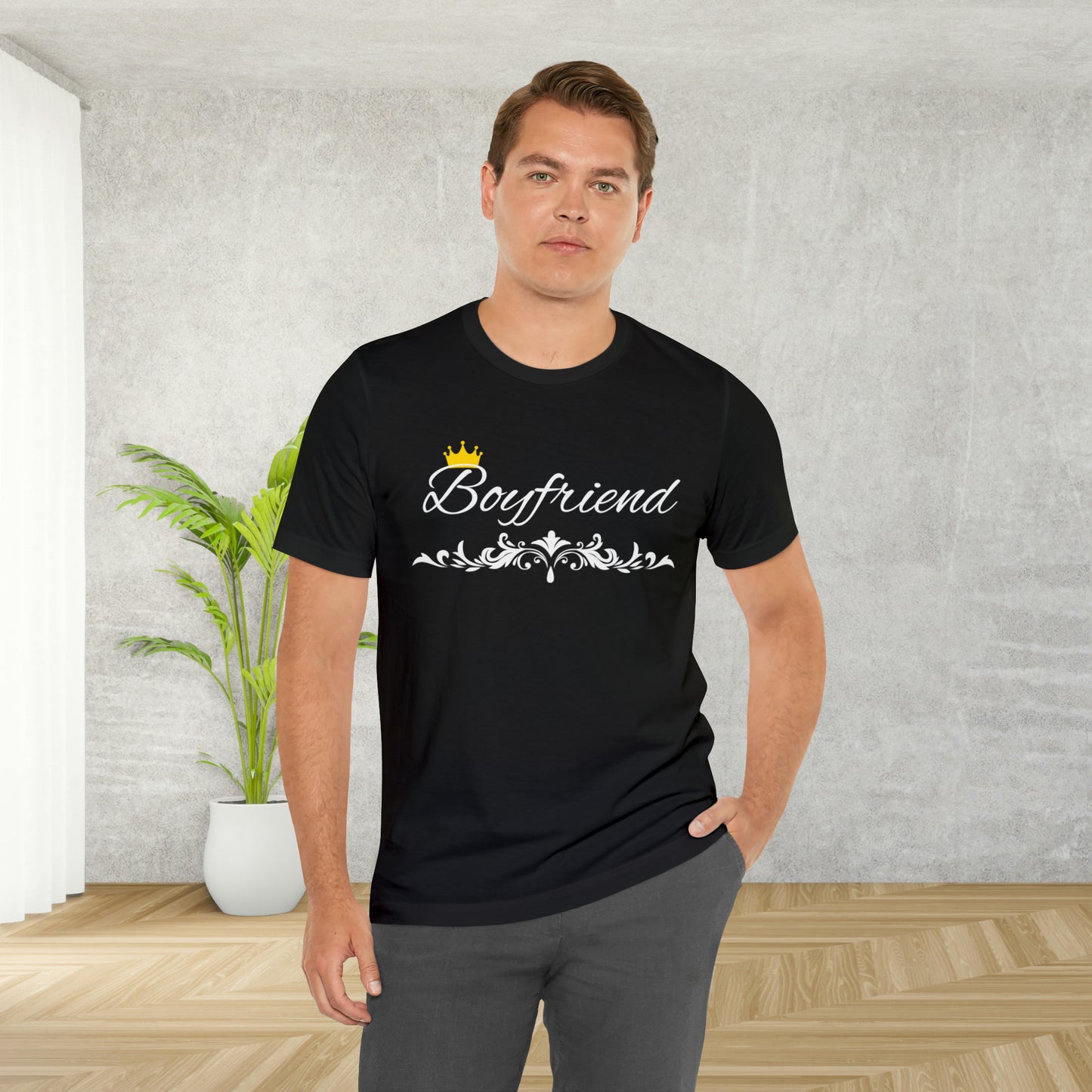 Crowned Boyfriend T-Shirt - Hand-Written Typography