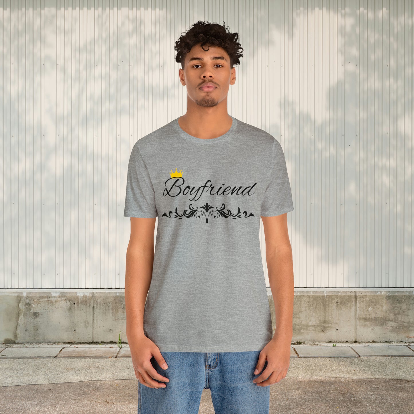 Crowned Boyfriend T-Shirt - Hand-Written Typography