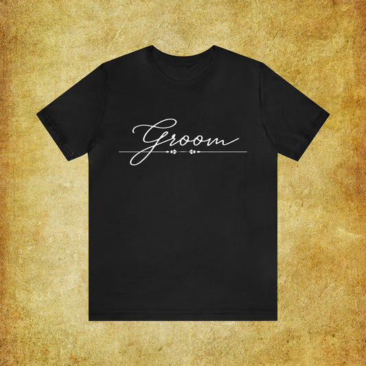 Groom's Hand-Written Typography T-Shirt - Stylish Couple Apparel