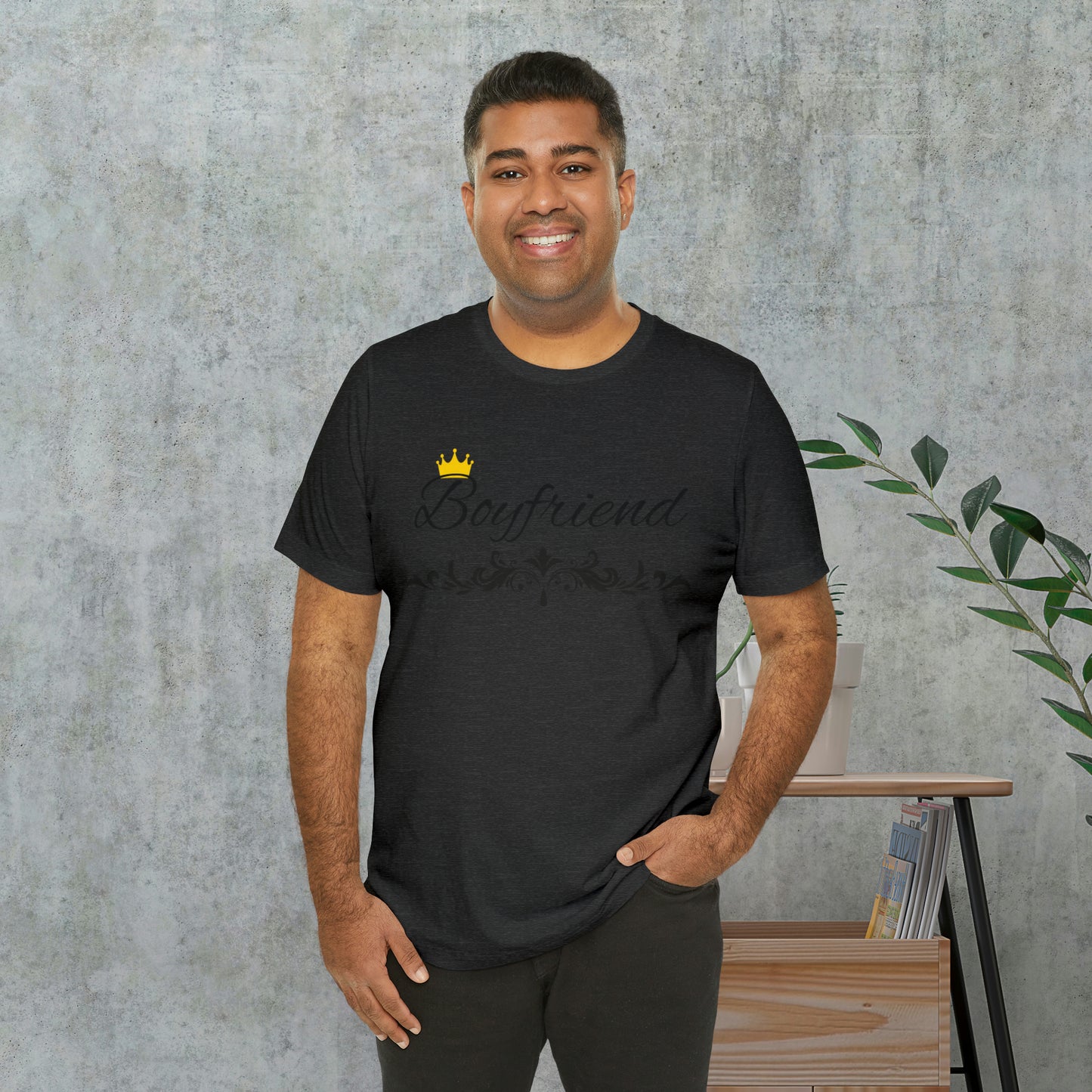 Crowned Boyfriend T-Shirt - Hand-Written Typography