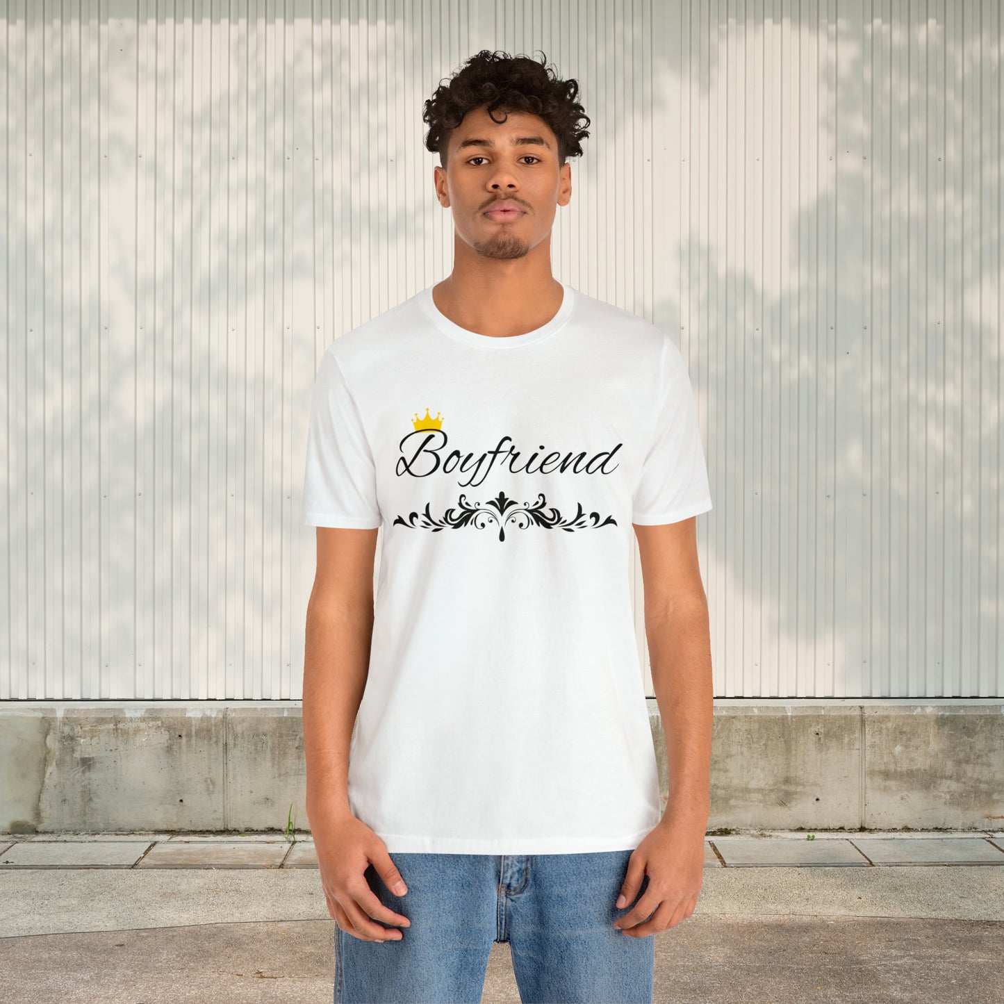 Crowned Boyfriend T-Shirt - Hand-Written Typography