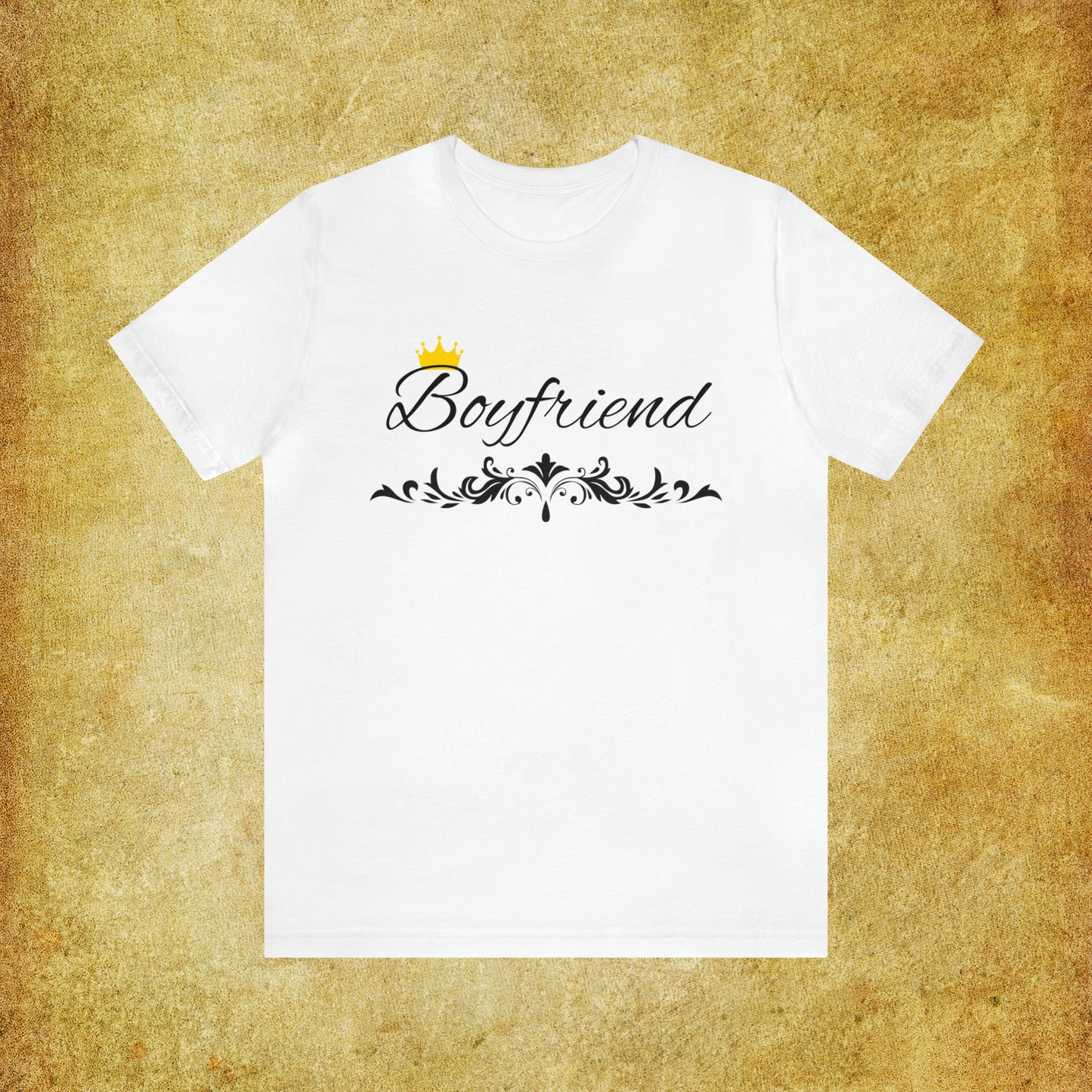 Crowned Boyfriend T-Shirt - Hand-Written Typography