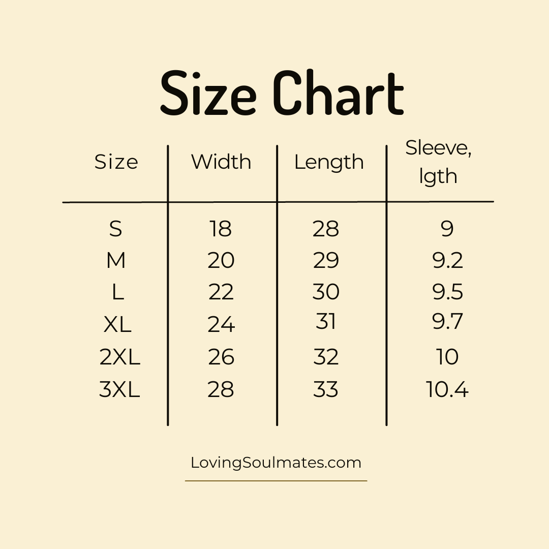 bride and groom t shirts size chart