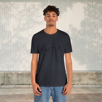 King Shirt heather navy - Hand-Written Typography