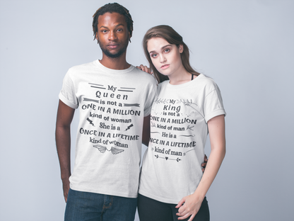 King and Queen Shirts White - Once in a Lifetime Love