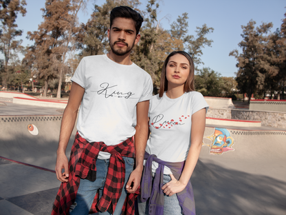 King and Queen Shirts white - Hand-Written Typography