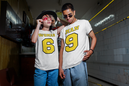 Match Made in Love: 69 Woman and Man - Sports-style Couples Tees, Winning Together