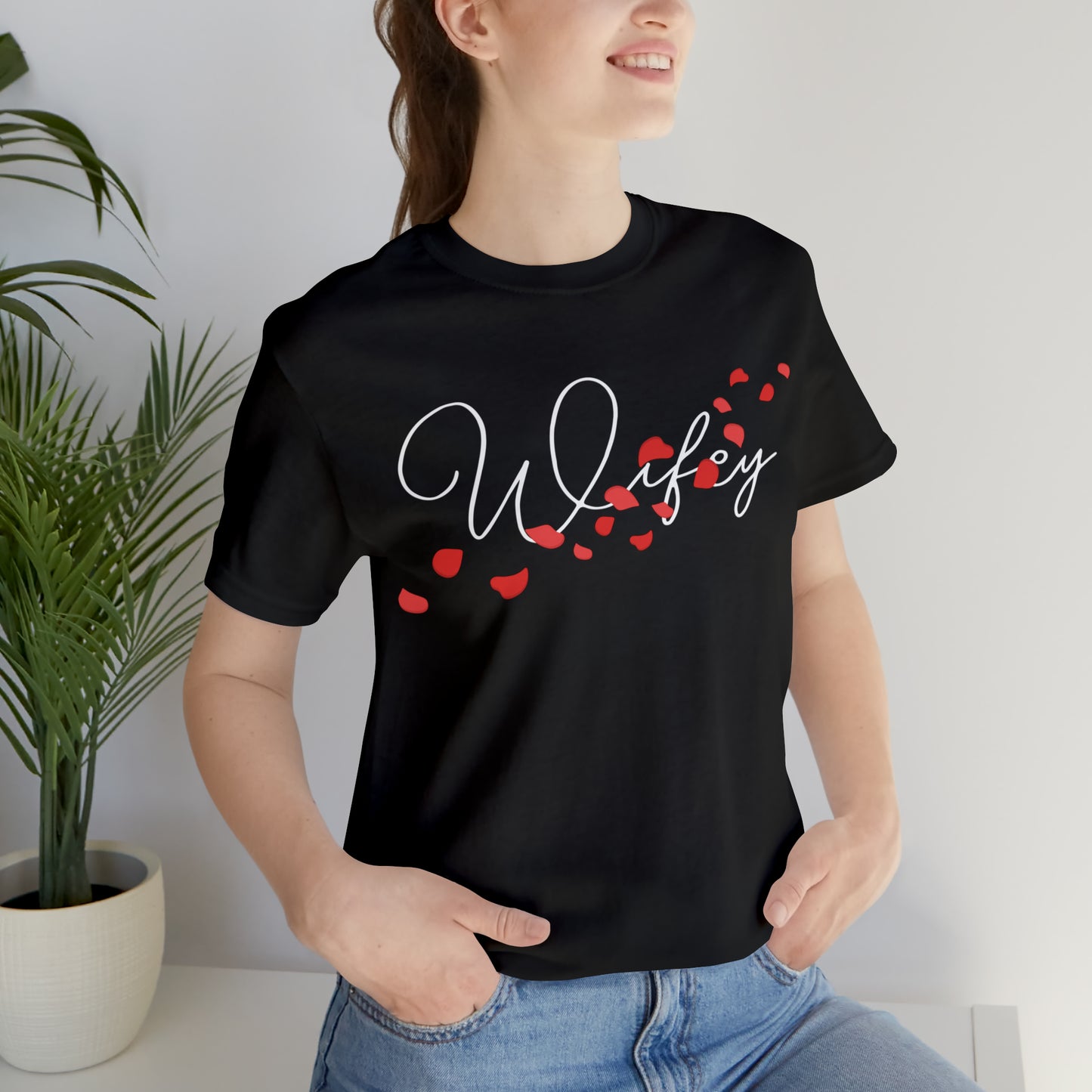 Wifey's Hand-Written Typography T-Shirt - Stylish Couple Apparel