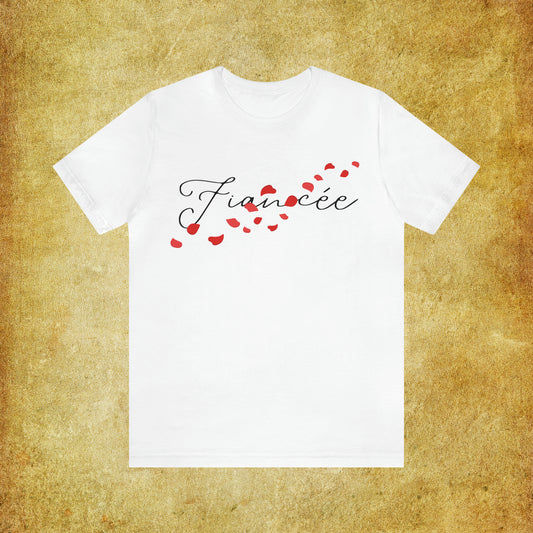 Fiancée's Hand-Written Typography T-Shirt - Stylish Couple Apparel