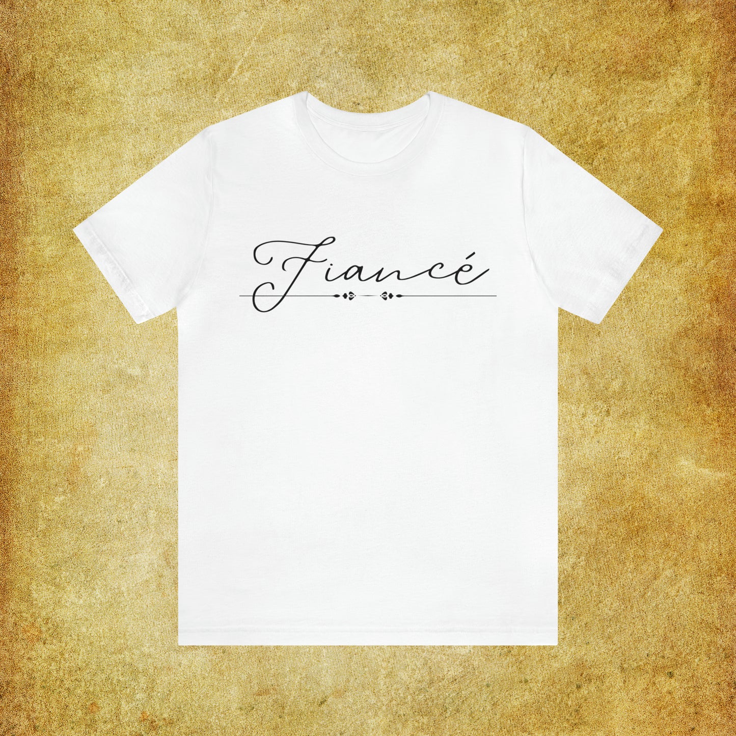 Fiancé's Hand-Written Typography T-Shirt - Stylish Couple Apparel