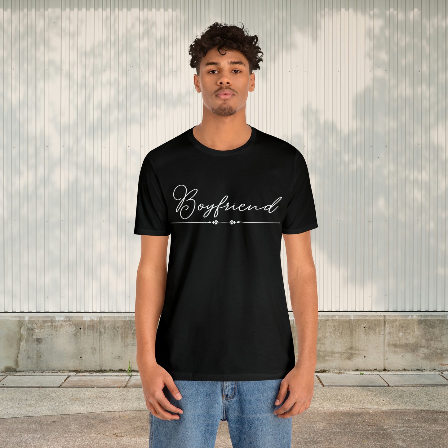 Boyfriend's Hand-Written Typography T-Shirt - Stylish Couple Apparel