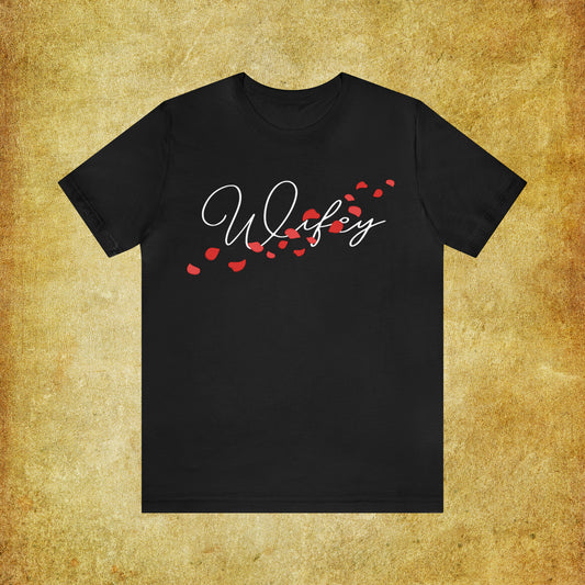 Wifey's Hand-Written Typography T-Shirt - Stylish Couple Apparel