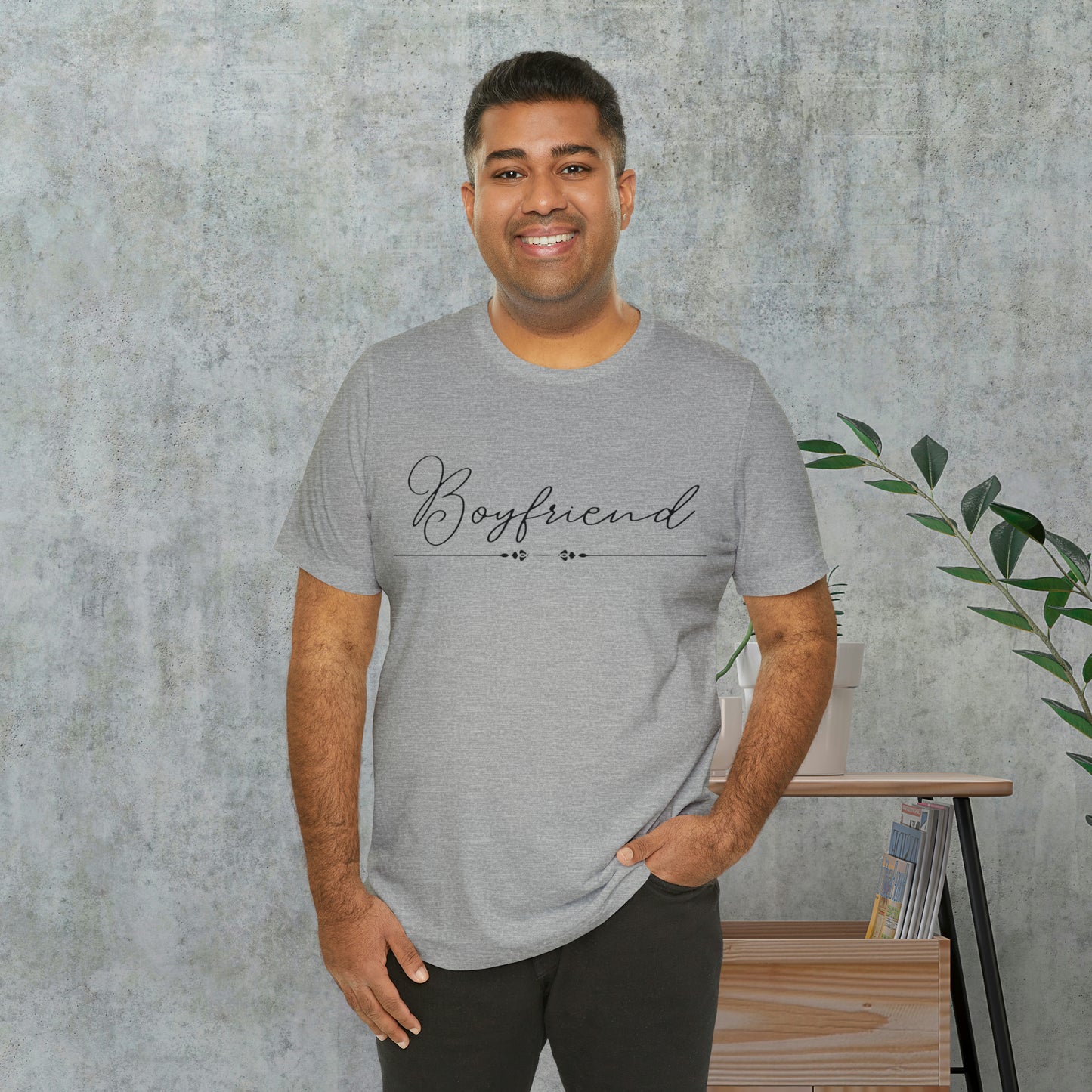 Boyfriend's Hand-Written Typography T-Shirt - Stylish Couple Apparel